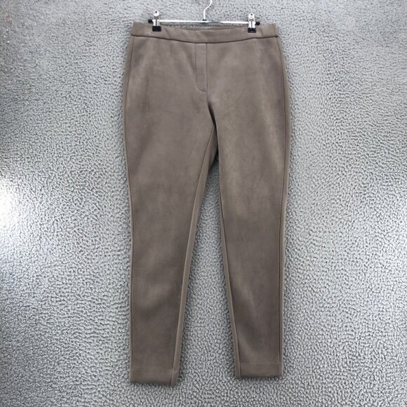 Chicos Pants Womens 1 US 8 Gray Ankle Microsuede Pull On Skinny Stretch Comfort - Picture 1 of 12